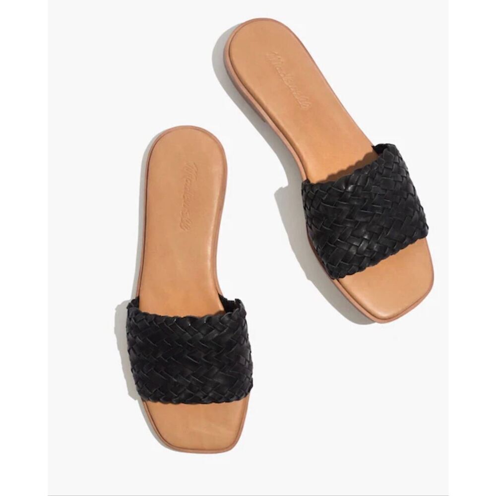 Madewell The Lianne Slide in Woven Leather